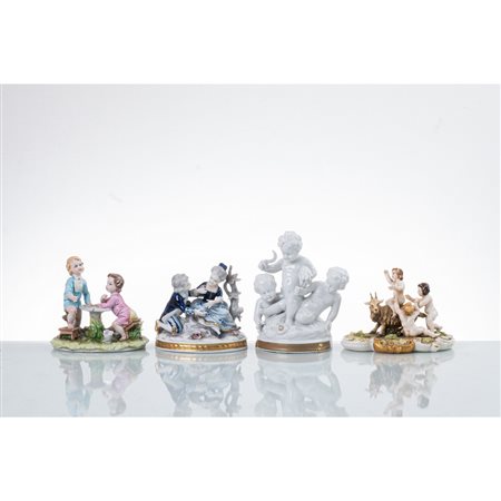 MANIFATTURA CAPODIMONTE DEL XX SECOLO, Quattro sculture