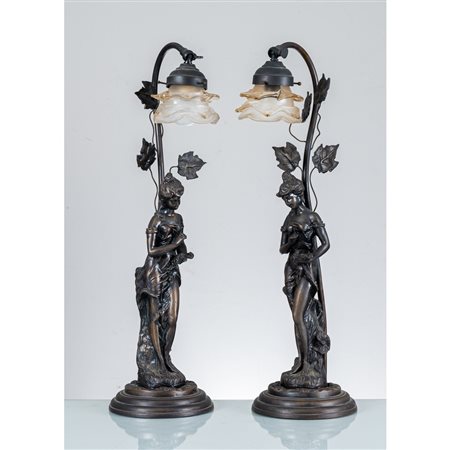 MANIFATTURA EUROPEA DEL XX SECOLO, Coppia di sculture