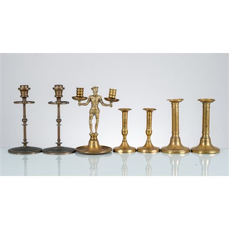 MANIFATTURA ITALIANA DEL XIX SECOLO, Sette candelieri