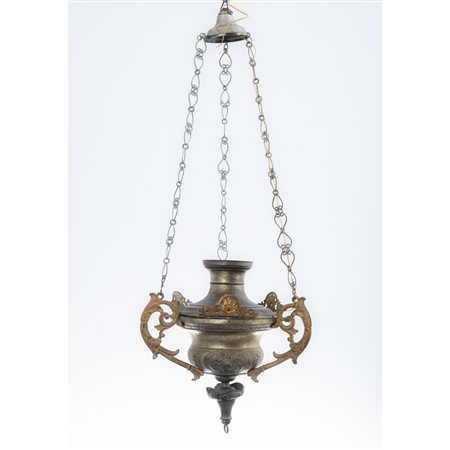 MANIFATTURA SICILIANA DEL XIX SECOLO, Lampada votiva