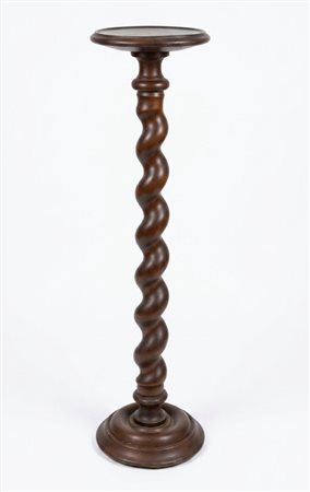 Colonna porta-vaso (Gueridon) con fusto a tortiglione Legno di noce