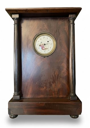 Orologio "Miniatura" a Portale in Noce – Movimento a Verga – Epoca Impero (Napoleone I) cm 27x14