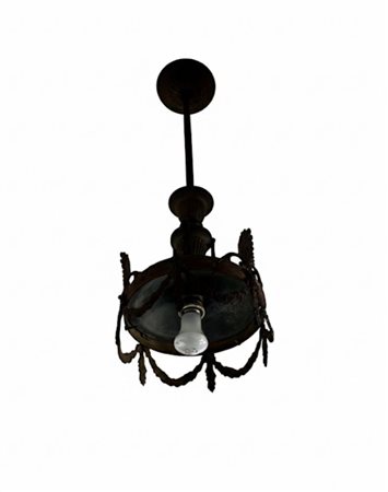 Lampadario a Sospensione "Montgolfière" in Bronzo – Stile Neoclassico diametro 30 circa