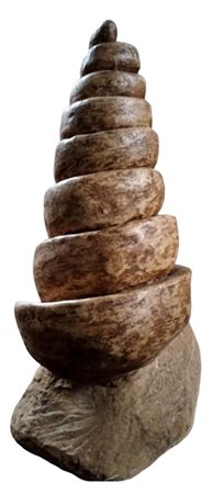 Imponente Fossile Conico a Torre (Gasteropode) – Esemplare Museale da Collezione