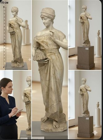 Figura Scultorea Femminile – "L'Eubea" – Arte Accademica Neoclassic cm 75