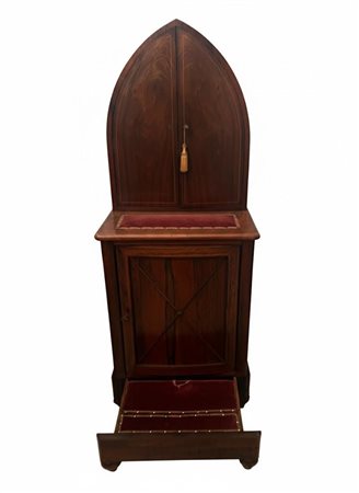 Inginocchiatoio d'Epoca in Legno Nobile e Velluto Sacro cm 110x60