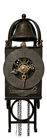 Raro Orologio "Lanterna" a Gabbia in Ferro Battuto e Ottone – Manifattura Europea, XVII