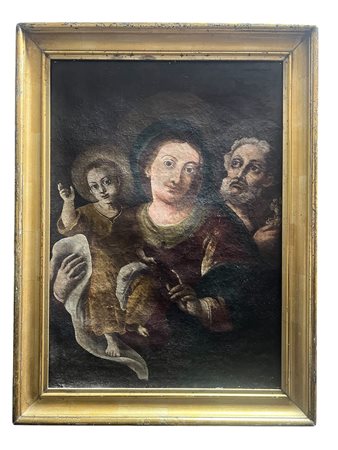 Dipinto a Olio su Tela "Sacra Famiglia" – Scuola Europea del XVIII Secolo