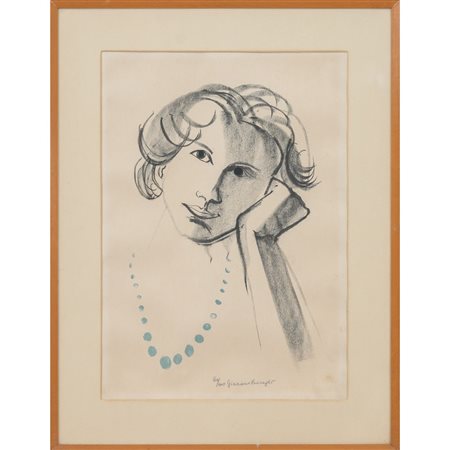 GUIDO BARAGLI, Volto femminile, Litografia