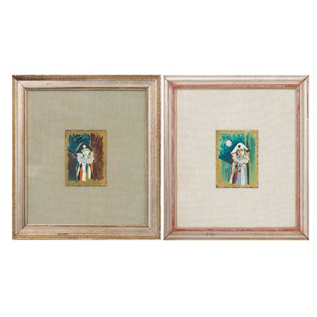 SEBASTIANO MILLUZZO, Due serigrafie dipinte a mano su ottone