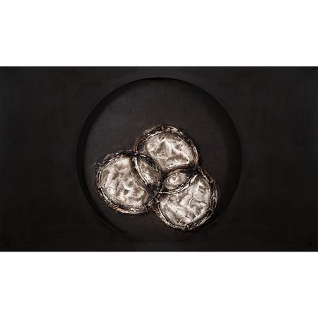 J P, Composizione, Olio, tela, ferro e legno