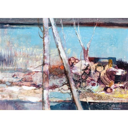 GIUSEPPE JACCHINI, Olio su carta applicato su tavola