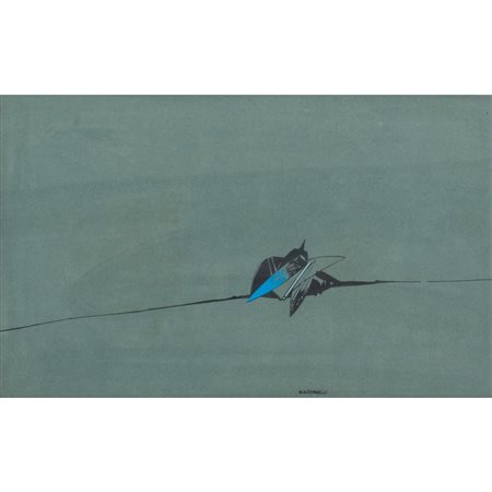 GIGI MARTORELLI, Tecnica mista su cartoncino grigio