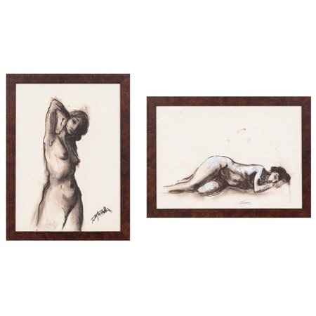 PITTORE DEL XX SECOLO, Due tecniche miste su carta