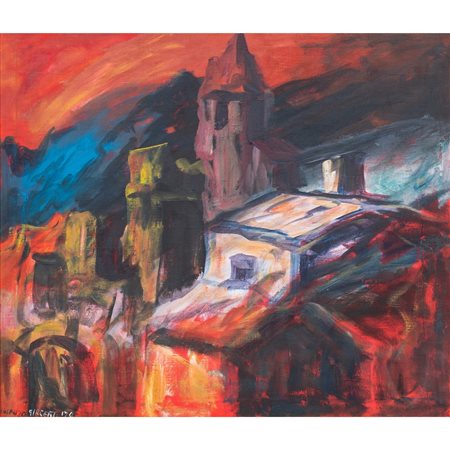 VINCENZO GIRGENTI, Caseggiato, Olio su tela