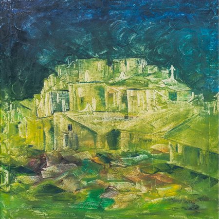 GUIDO BUSON, Paese, Olio su tela