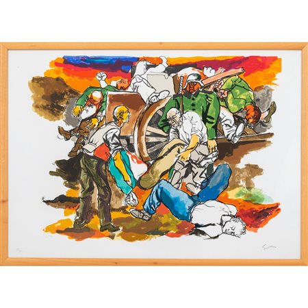 RENATO GUTTUSO, Litografia a colori