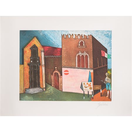 FRANCO GENTILINI, Acquatinta a colori