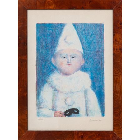 ANTONIO BUENO, Pierrot, Litografia a colori