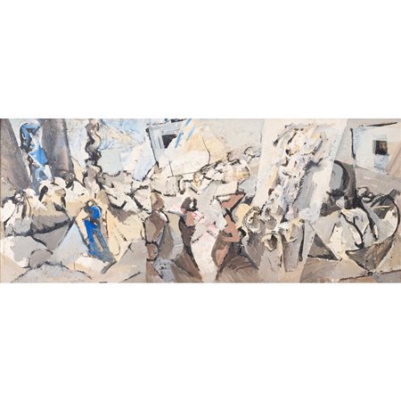 PAOLO SCHIAVOCAMPO, Processione, Olio su tela