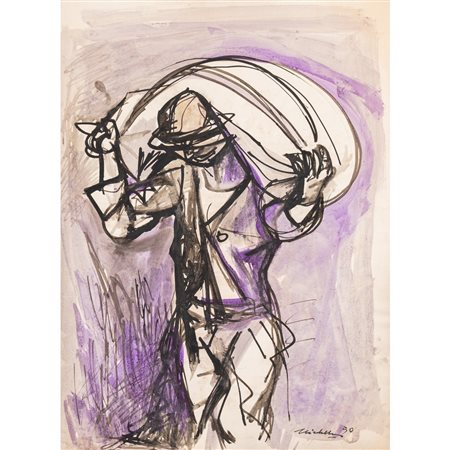 SARO MIRABELLA, Tecnica mista su carta