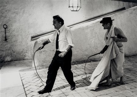 Tazio Secchiaroli (1925 - 1998)  - Federico Fellini e Marcello Mastroianni sul set di "8½", 1962