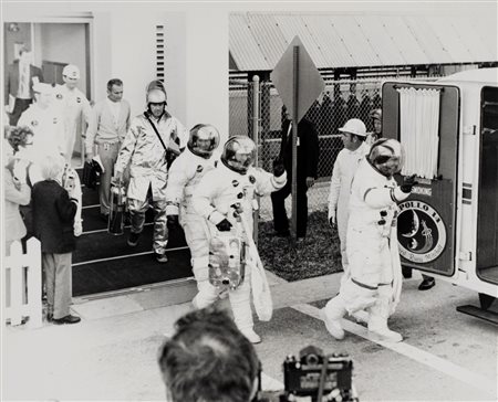 NASA (XX sec.)  - The Apollo 14 astronauts wave to well-wishers, Kennedy Space Center, Florida, 1971