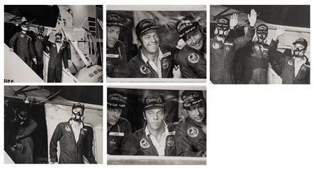 NASA (XX sec.)  - Apollo 14, Stuart A. Roosa, Alan B. Shepard, Edgar D. Mitchell, aboard the USS New Orleans, 1971
