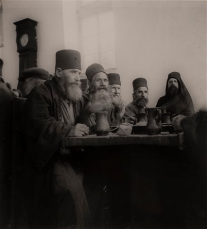 Luciano Morpurgo (1886 - 1971)  - Monaci a pranzo nel convento di Cant... nel giorno di Pasqua, 1940s