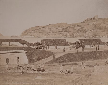 Guillaume Gustave Berggren (1835 - 1920)  - Vue de la batterie de Madjiankalé et d'Anatol Kavak, 1860s/1870s