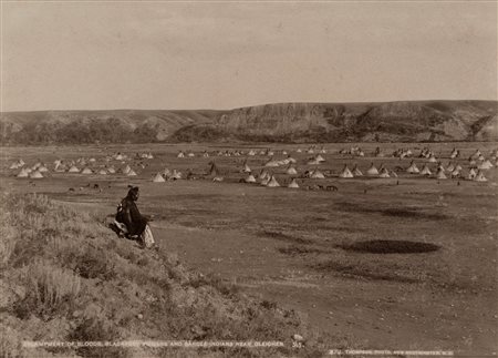 B. J. Thompson (XIX sec.)  - Enqampment of bloods, black feet piegans and sarcee indians near Gleichen,  1900s