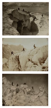 Jules Brocherel (1871 - 1954)  - Crossing the Triolet Glace ; Bossons, 1900s