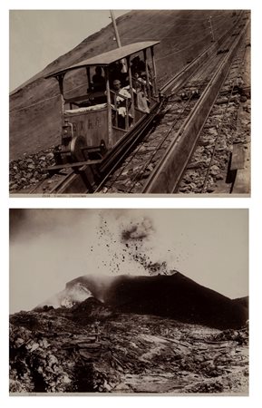 Giorgio Sommer (1834 - 1914)  - Vesuvio. Cratere Erniario ; Funicolare, 1880s/1890s