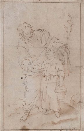 Scuola Genovese del XVII secolo San Giuseppe con il Bambino Gesù China e...