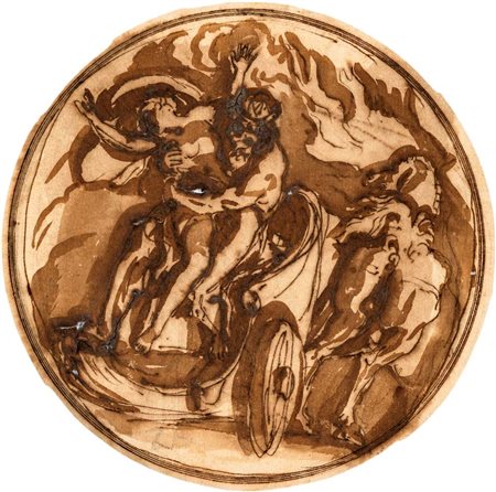Scuola Romana del XVII secolo Ratto di Proserpina penna, inchiostro bruno e...