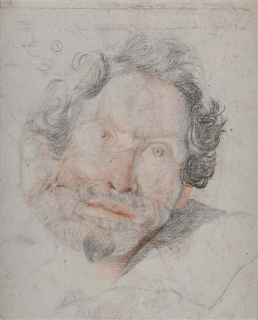 Scuola Romana del XVII secolo Recto: Ritratto di Uomo - Verso: Madonna con...