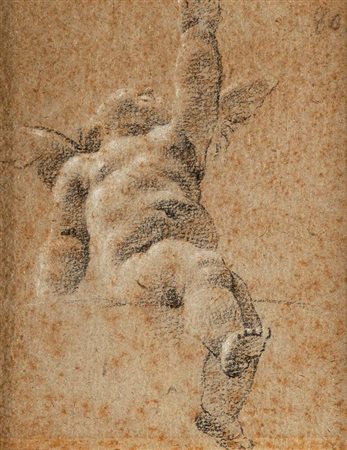 Scuola bolognese del XVIII secolo Studio di Puttino Carboncino nero e...