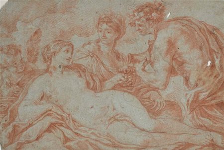 Scuola francese del XVIII secolo Venere, Bacco e Cerere pietra rossa su carta...