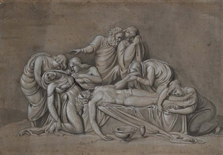 Scuola neoclassica italiana Compianto sul Cristo morto Pietra nera,...