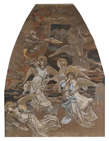 Scuola toscana del XIX secolo Studio di angeli (probabilmente Giudizio...