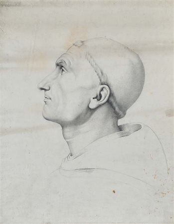 Pittore Purista del XIX secolo Ritratto del monaco vallombrosano Baldassarre...