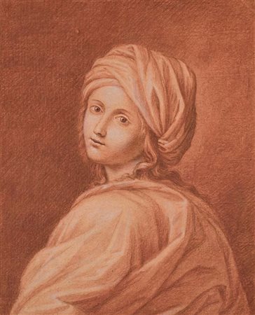 Scuola Italiana del XIX secolo Beatrice Cenci Pietra rossa su carta rosa mm...