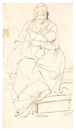 Scuola toscana del XIX secolo Recto: Studio di Carità - Verso: Studio di...