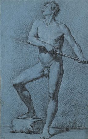 Scuola emiliana del XVIII secolo Recto: Nudo accademico - Verso: Volto della...