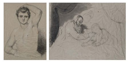 Scuola Italiana del XIX secolo Recto: Studio per Napoleone - Verso: Isacco...