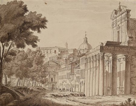 Antonio Acquaroni Tempio di Antonino e Faustina nel Campo Vaccino di Roma...