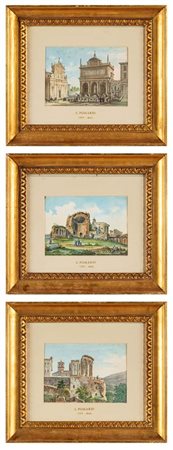 Simone Pomardi Fontana del Mosè (o dell'Acqua Felice) e la chiesa di Santa...