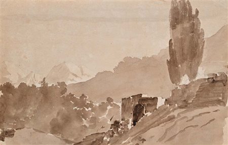 Charlotte-Napoléone Bonaparte Recto: Veduta campestre - Verso: Veduta...