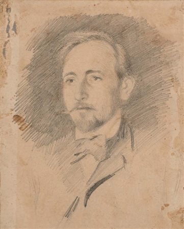 Gerolamo Induno Ritratto maschile Matita su carta mm 240x200 - con cornice cm...