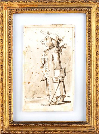 Pier Leone Ghezzi (ambito di) Caricatura di Gentiluomo Penna, china e...